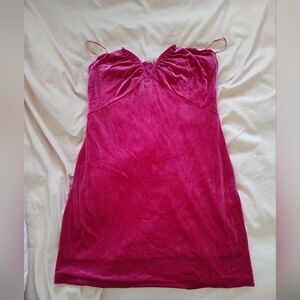 SO Fuchsia Velvet Dress